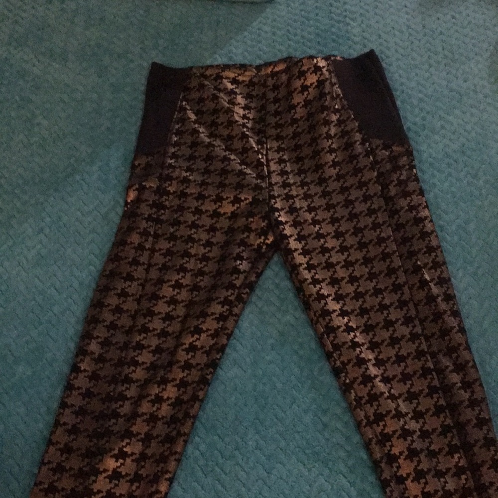 pants gold with black print size m
